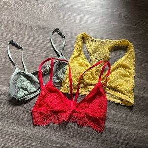 Victorias Secret Bundle of Three Lace Bralettes